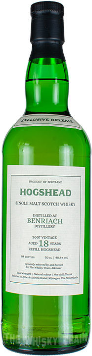 benriach 2007 hogshead for whiskytrain 18yr